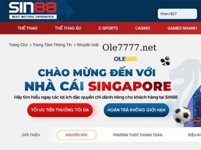 Truy cập vào website Sin88